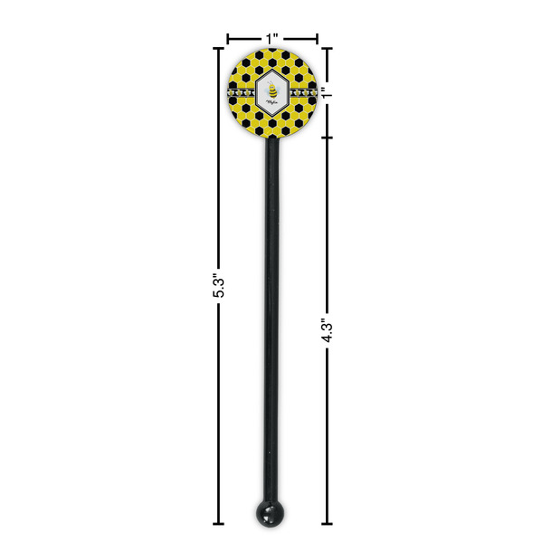 Honeycomb Black Plastic 5.5" Stir Stick - Round - Dimensions