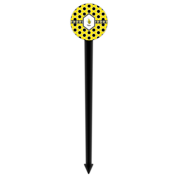 Honeycomb Black Plastic 6" Food Pick - Round - Single Pick