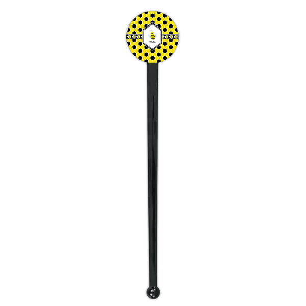Honeycomb Black Plastic 7" Stir Stick - Round - Single Stick
