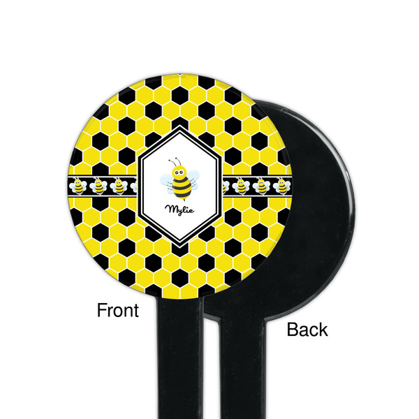 Honeycomb Black Plastic 7" Stir Stick - Single Sided - Round - Front & Back