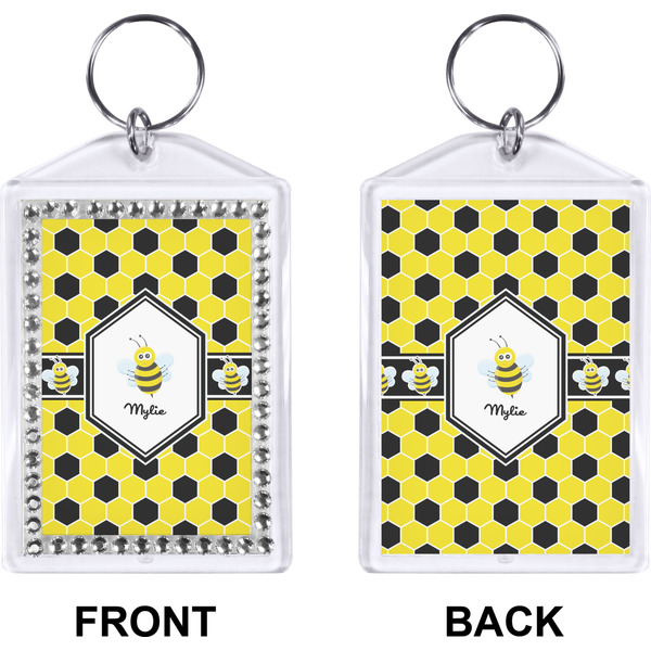 Honeycomb Bling Keychain (Front + Back)