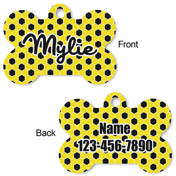 Honeycomb Bone Shaped Dog ID Tag - Large - Approval