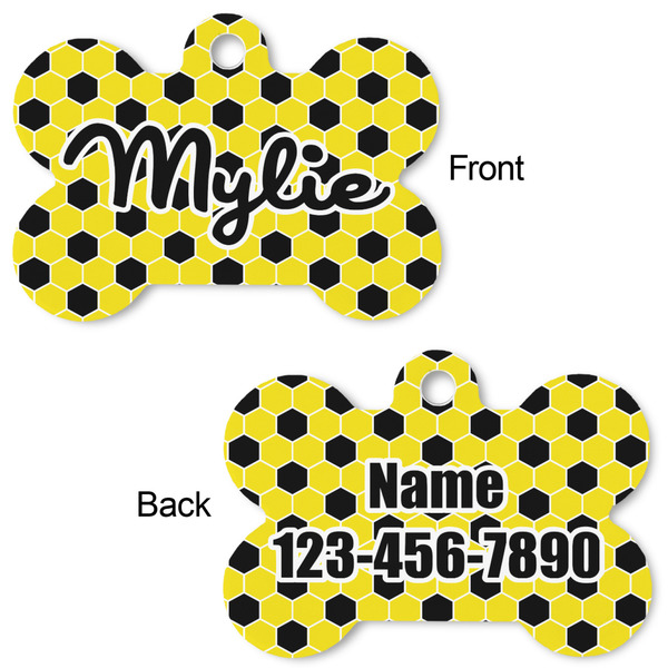 Honeycomb Bone Shaped Dog Tag - Front & Back