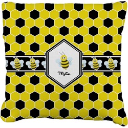 Honeycomb Faux-Linen Throw Pillow 16" (Personalized)