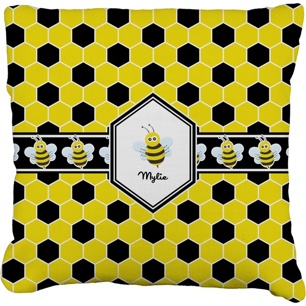 Custom Honeycomb Faux-Linen Throw Pillow 16" (Personalized)