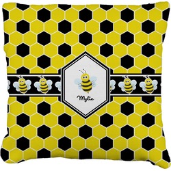 Honeycomb Faux-Linen Throw Pillow 18" (Personalized)