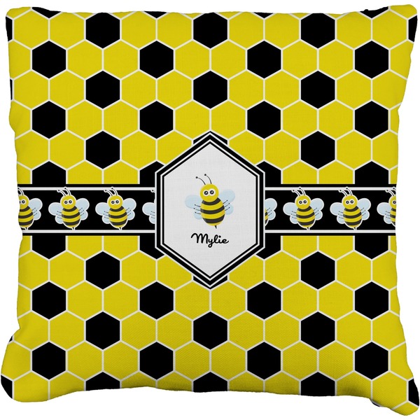 Custom Honeycomb Faux-Linen Throw Pillow 20" (Personalized)
