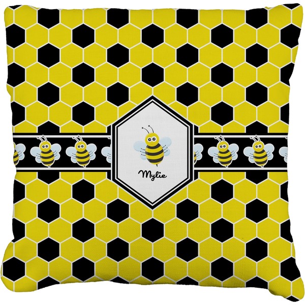 Custom Honeycomb Faux-Linen Throw Pillow 26" (Personalized)
