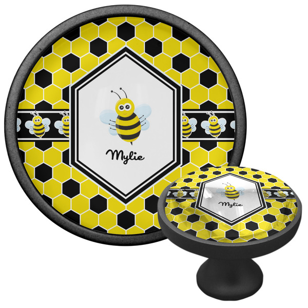 Honeycomb Cabinet Knob - Black - Multi Angle