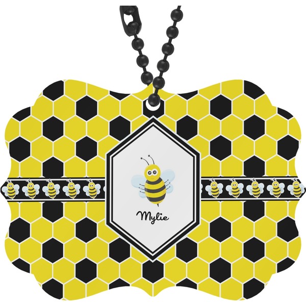 Custom Honeycomb Rear View Mirror Charm (Personalized)