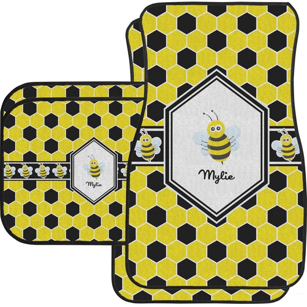 Custom Honeycomb Car Floor Mats Set - 2 Front & 2 Back (Personalized)