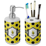 Honeycomb Ceramic Bathroom Accessories Set (Personalized)