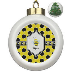Honeycomb Ceramic Ball Ornament - Christmas Tree (Personalized)