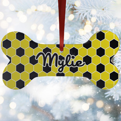 Honeycomb Ceramic Dog Ornament w/ Name or Text