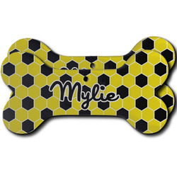 Honeycomb Ceramic Dog Ornament - Front & Back w/ Name or Text