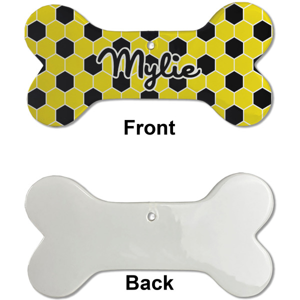 Honeycomb Ceramic Flat Ornament - Bone Front & Back Single Print (APPROVAL)
