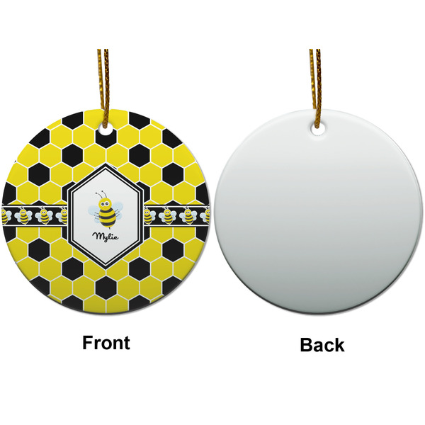 Honeycomb Ceramic Flat Ornament - Circle Front & Back (APPROVAL)