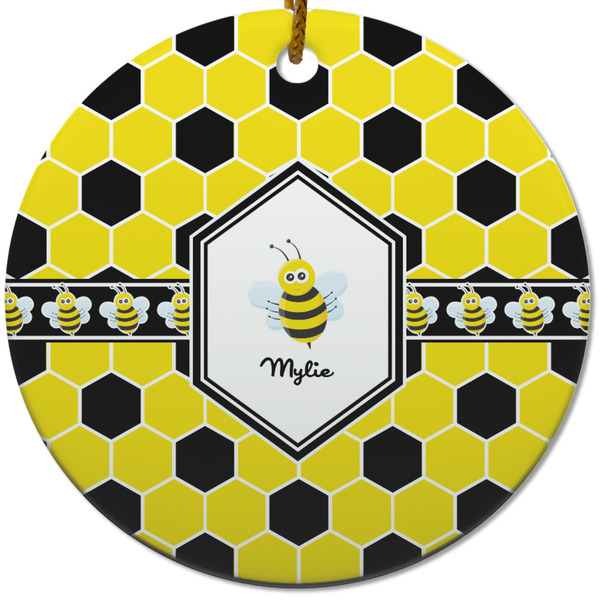 Honeycomb Ceramic Flat Ornament - Circle (Front)