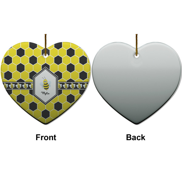 Honeycomb Ceramic Flat Ornament - Heart Front & Back (APPROVAL)
