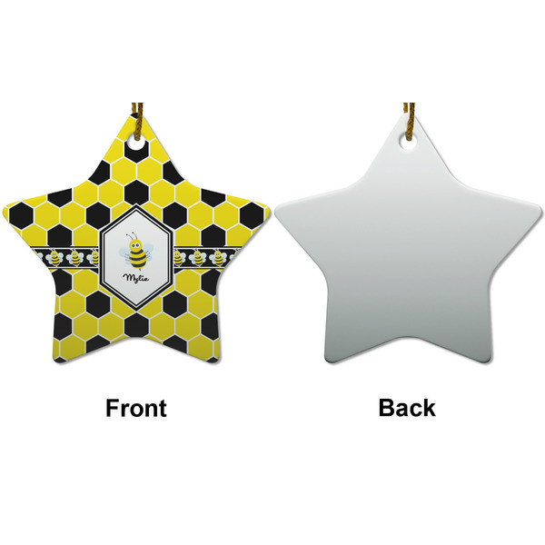 Honeycomb Ceramic Flat Ornament - Star Front & Back (APPROVAL)