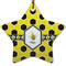 Honeycomb Ceramic Flat Ornament - Star (Front)