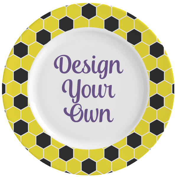 Custom Honeycomb Ceramic Dinner Plates (Set of 4) (Personalized)