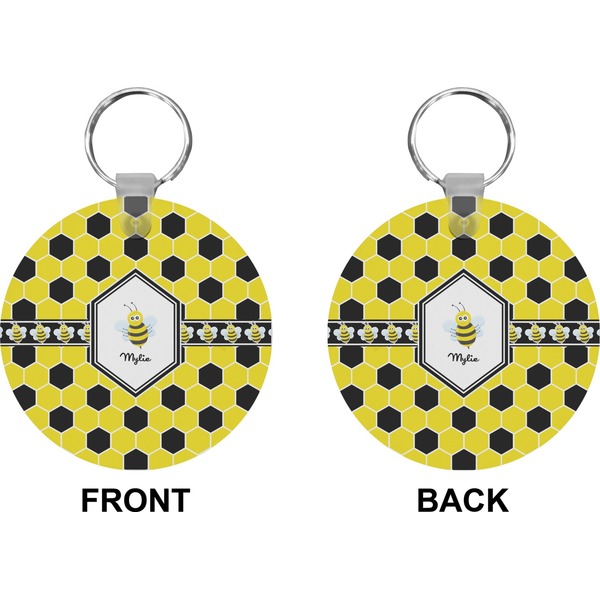 Honeycomb Circle Keychain (Front + Back)