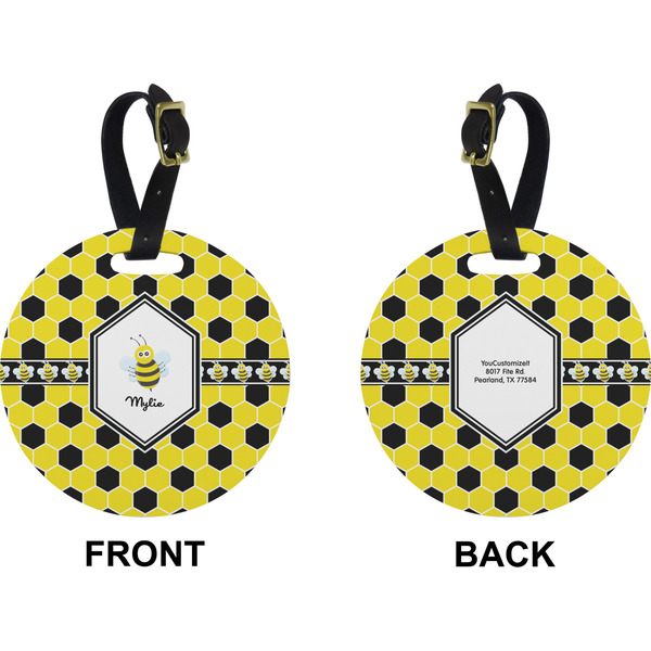 Honeycomb Circle Luggage Tag (Front + Back)