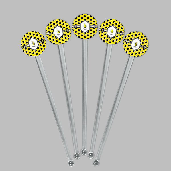 Honeycomb Clear Plastic 7" Stir Stick - Round - Fan View