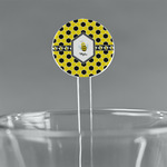 Honeycomb 5.5" Round Plastic Stir Sticks - Clear (Personalized)