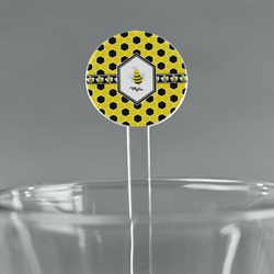 Honeycomb 5.5" Round Plastic Stir Sticks - Clear (Personalized)