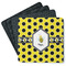 Honeycomb Square Rubber Backed Coasters - Set of 4 (Personalized)