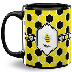 Honeycomb 11 Oz Coffee Mug - Black (Personalized)