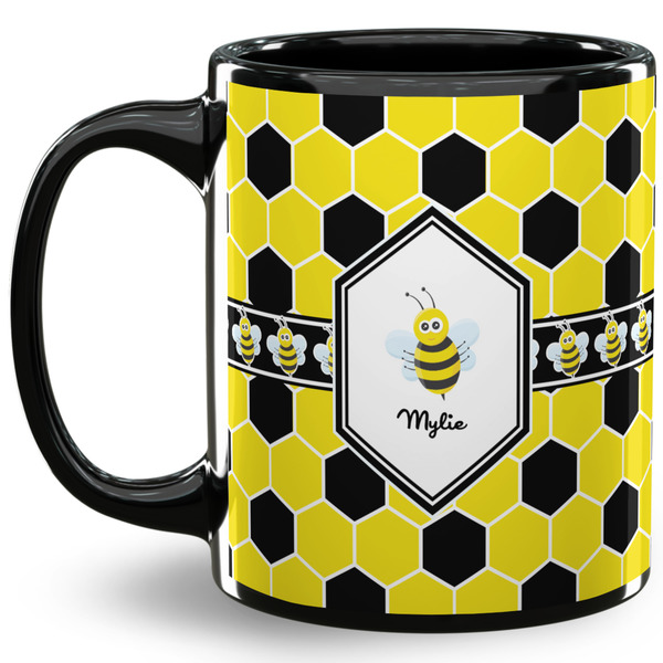 Custom Honeycomb 11 Oz Coffee Mug - Black (Personalized)