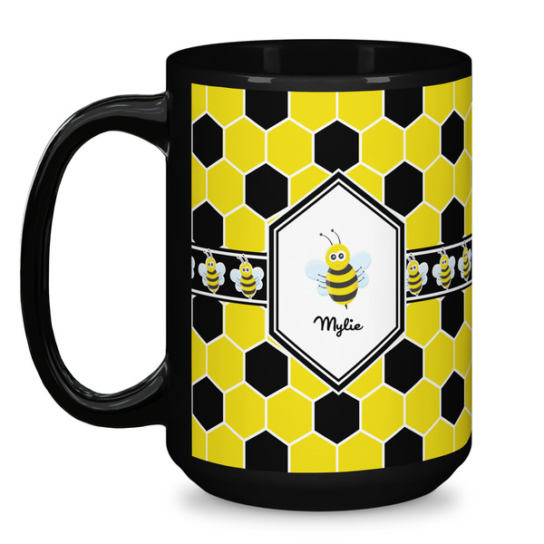 Honeycomb Coffee Mug - 15 oz - Black