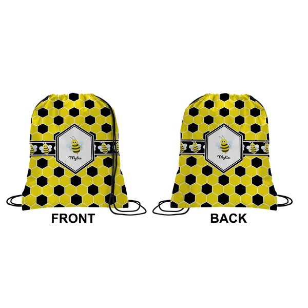 Honeycomb Drawstring Backpack Front & Back Small