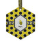 Honeycomb Flat Glass Ornament - Hexagon w/ Name or Text