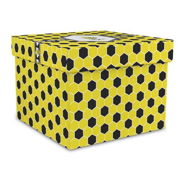 Custom Honeycomb Gift Box with Lid - Canvas Wrapped - Large (Personalized)