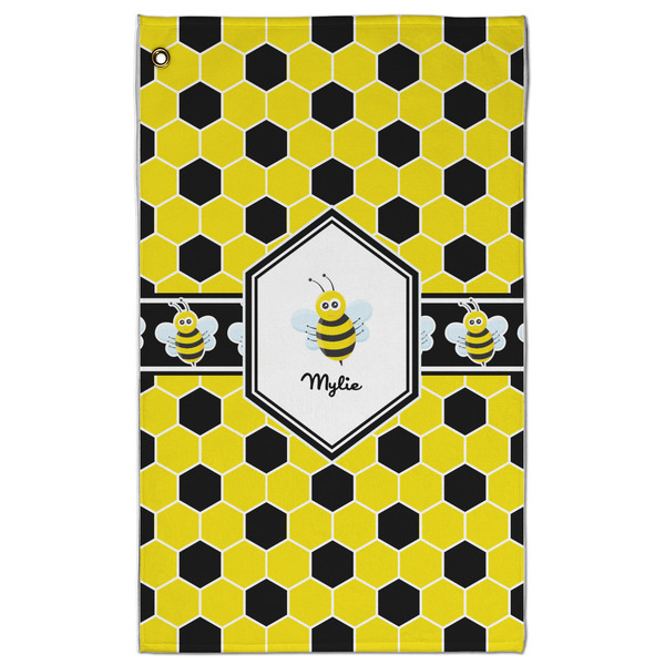 Custom Honeycomb Golf Towel - Poly-Cotton Blend - Large w/ Name or Text