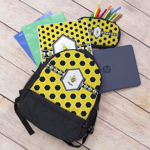 Honeycomb Large Backpack - Black - With Stuff