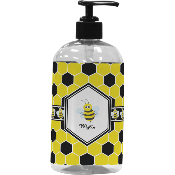 Custom Honeycomb Plastic Soap / Lotion Dispenser (16 oz - Large - Black) (Personalized)