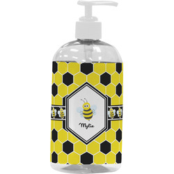 Honeycomb Plastic Soap / Lotion Dispenser (16 oz - Large - White) (Personalized)