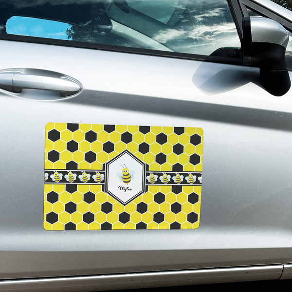 Honeycomb Large Rectangle Car Magnets- In Context