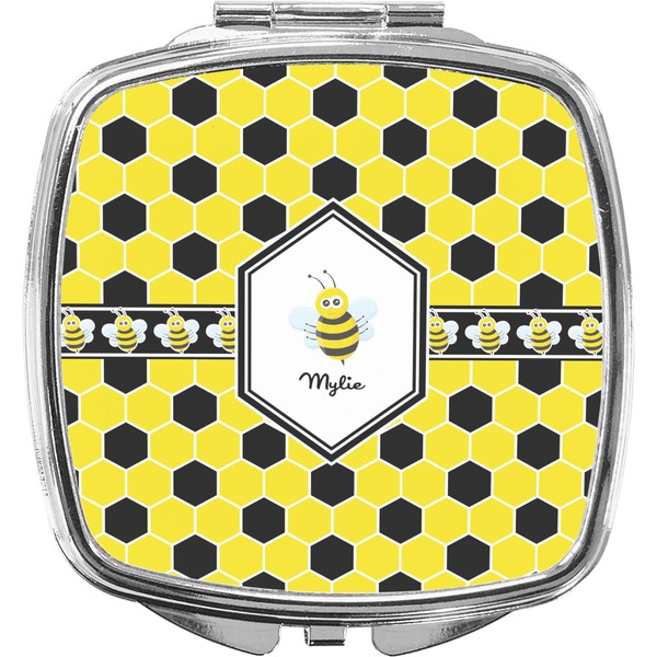 Custom Honeycomb Compact Makeup Mirror (Personalized)