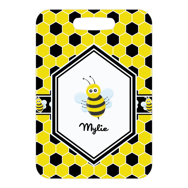 Honeycomb Metal Luggage Tag - Front Without Strap