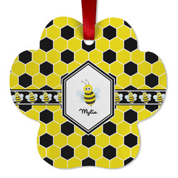 Honeycomb Metal Paw Ornament - Double Sided w/ Name or Text