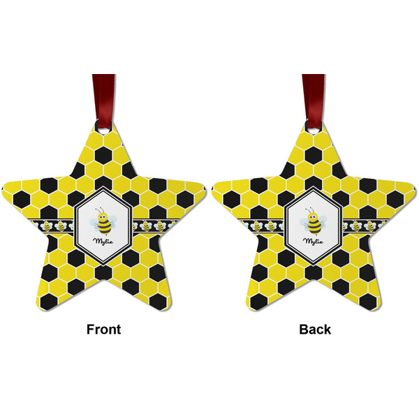 Honeycomb Metal Star Ornament - Front and Back