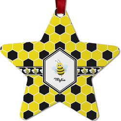 Honeycomb Metal Star Ornament - Double Sided w/ Name or Text