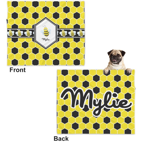 Honeycomb Microfleece Dog Blanket - Large- Front & Back