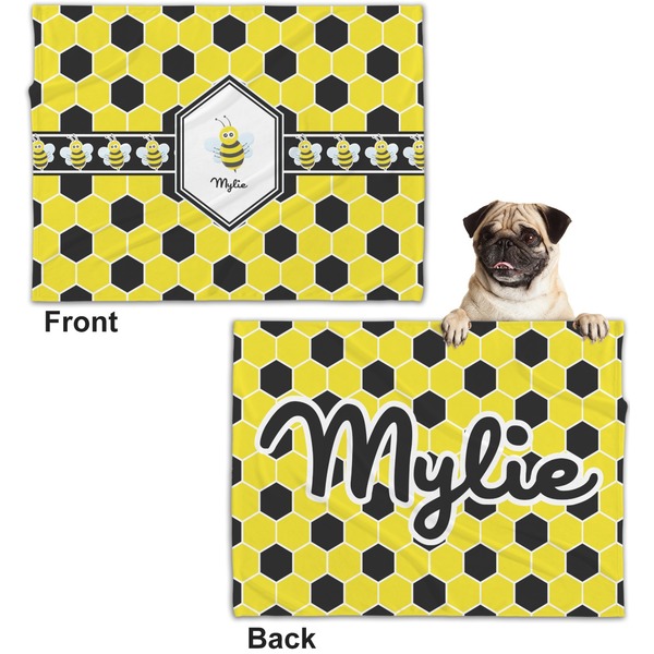 Honeycomb Microfleece Dog Blanket - Regular - Front & Back